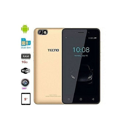 Agrandir l'image de Tecno F1 - Smartphone - Dual Sim - 3G - 8GB/1GB - 2Mp/5Mp - OR - 13 Mois Image de Tecno F1 - Smartphone - Dual Sim - 3G - 8GB/1GB - 2Mp/5Mp - OR - 13 Mois