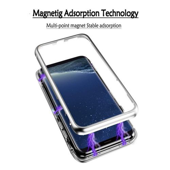 Image sur Protection Magnetique 360° Pour Samsung Galaxy S8 Plus - Blanc Et Transparent