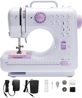 Image de Machine à Coudre Electrique Portative - 12 Types de Points différents，Couture Automatique, avec la lumière，Tiroir caché