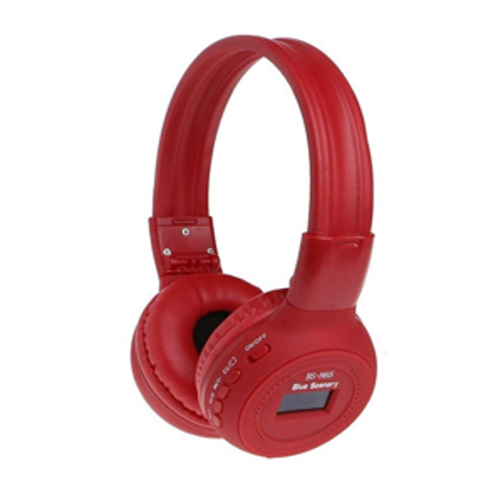 Image sur Casque Bluetooth MP3 - écran LCD - FM - rouge