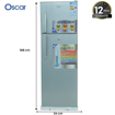 Réfrigérateur double porte Oscar OSC-R275S - 275L - Gris - 12 mois	