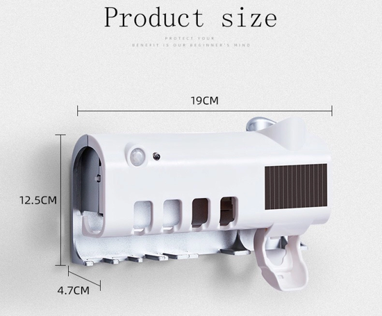 Image sur Distributeur de dentifrice automatique et électrique Stérilisateur à ultraviolet de Brosse à Dents  - Blanc Lait