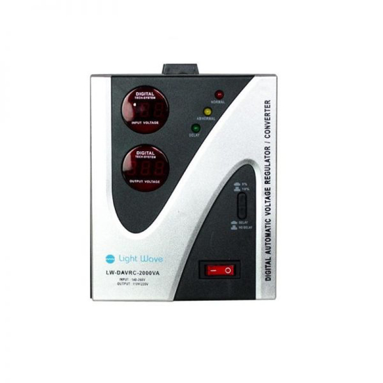 Régulateur de tension automatique numérique LIGHTWAVE LW-DAVRC2000VA -  2000VA - Noir et Blanc - Garantie 12 Mois