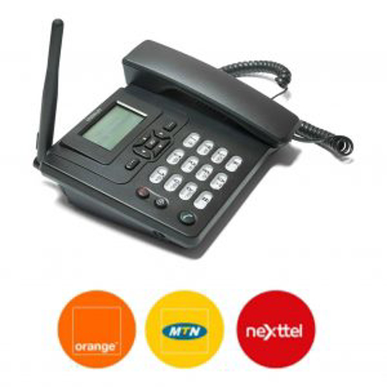 Image sur Téléphone Fixe Avec Carte SIM À Technologie GSM Et Radio FM - Blanc
