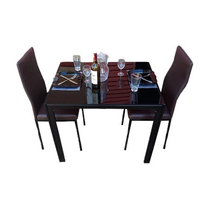 Salle à manger démontable en verre - marron et noire - 1 de garantie-iziwayCameroun		 Salle à manger démontable en verre - marron et noire - 1 de garantie