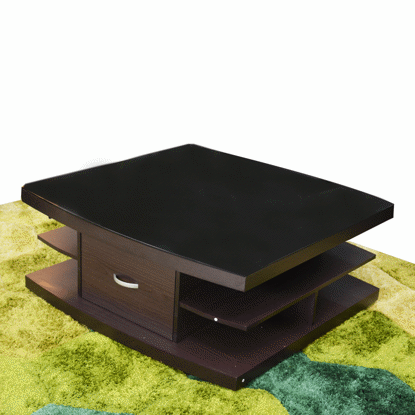 Image de TABLE A BASSE + VITRE NOIR CLR WENGE