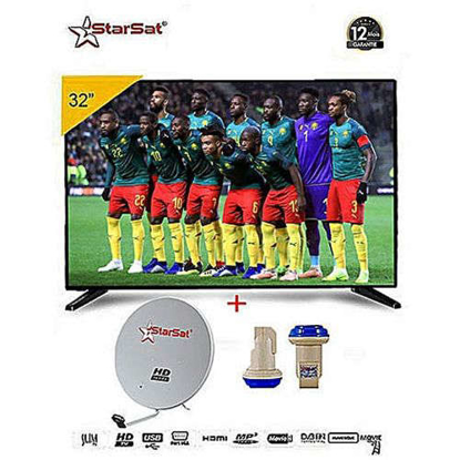 TV LED - Starsat -32" AC/DC - Fonctionnalité Solaire + KIT Satellite Complèt - 12 Mois-iziway Cameroun TV LED - Starsat -32" AC/DC - Fonctionnalité Solaire + KIT Satellite Complèt - 12 Mois
