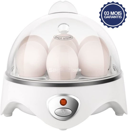 Cuiseur à vapeur d'œufs Moderne SIMPLETASTE- 7 œufs -  Blanc - Garantie 03Mois
