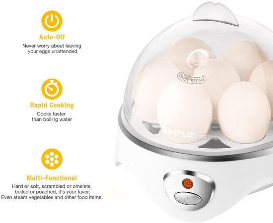 Cuiseur à vapeur d'œufs Moderne SIMPLETASTE- 7 œufs -  Blanc - Garantie 03Mois