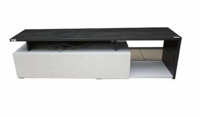 Meuble TV CORONA - 170x41x46cm - Blanc et noir
