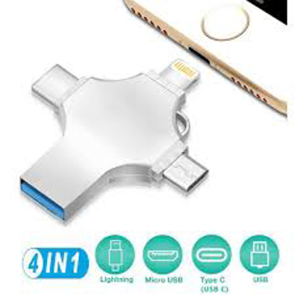Agrandir l'image de Cle usb 4 en 1 pour iphone, type-c, android, et pc - 32Go Image de Cle usb 4 en 1 pour iphone, type-c, android, et pc - 32Go