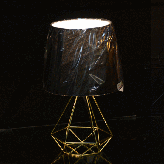 Image sur LAMPE DE CHEVET H 32,5 CM CLR NOIR/OR // 219865