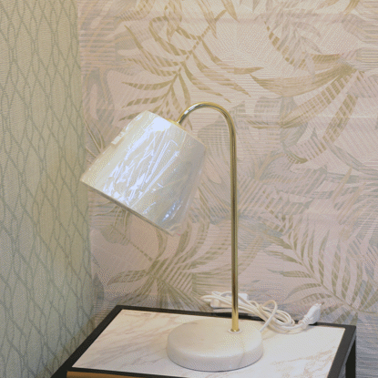 Image de LAMPE DE TABLE H39CM CLR OR/BLANC 1C // 219867