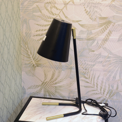 Image de LAMPE DE TABLE H42CM CLR NOIR/OR 1C/6 // 236358