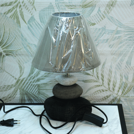 Image sur LAMPE DE CHEVET 3 GALETS 32 CM EN ACIER // 221373