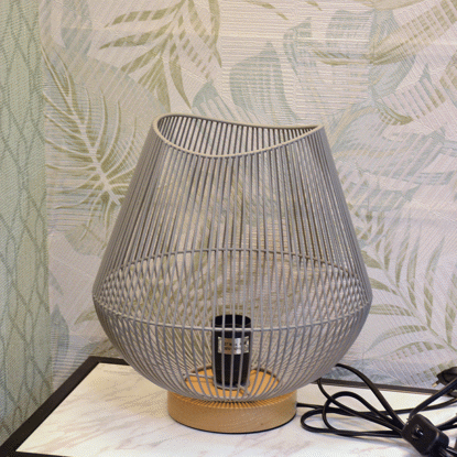 Image de LAMPE DE TABLE EN METAL 28CM CLR GRIS //235115