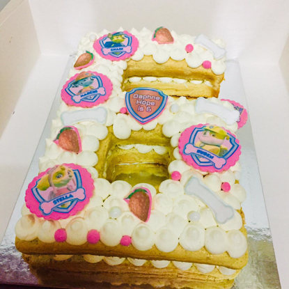 Image de Gâteau en forme de chiffre avec photo a thème/ Number cake with picture