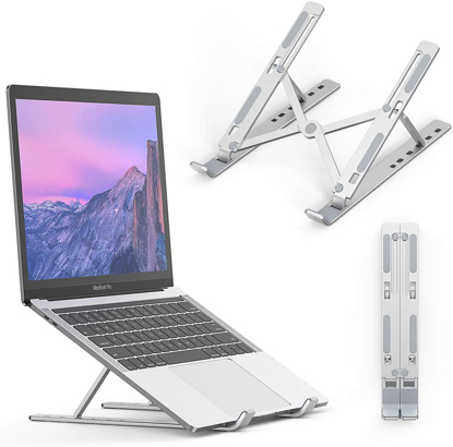 Agrandir l'image de Support Ordinateur Portable Aluminium MacBook, Dell, Lenovo, HP, Tablette, Autres Laptops (10-18 Pouce)- Gris Argent Image de Support Ordinateur Portable Aluminium MacBook, Dell, Lenovo, HP, Tablette, Autres Laptops (10-18 Pouce)- Gris Argent