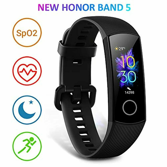 Image sur Honor Band 5 Huawei-Montre Connectée GPS-Bracelet Intelligent-Soutenir Le Test d'Ooxygénation du Sang- Noir - 6 Mois