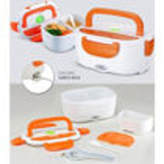 Image sur Gamelle chauffante, boîte A Lunch Portatif Pour Chauffage Electrique D'Aliments - 40W - 220V - Blanc Et Orange