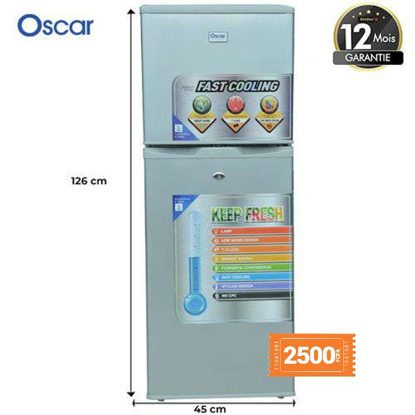 Réfrigérateur double porte OSCAR OSC-R140S - 140L - gris - Garantie 12 mois + 1 Coupon de réduction de 2500 OFFERT Réfrigérateur double porte OSCAR OSC-R140S - 140L - gris - Garantie 12 mois + 1 Coupon de réduction de 2500 OFFERT-iziwaycameroun