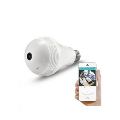 Image de Caméra Ampoule WiFi HD panoramique 360° avec détection de Mouvement - Blanc