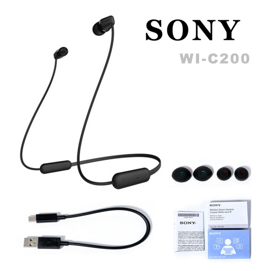 Image sur Sony WI-C200 Ecouteurs intra-auriculaires sans fil type tour de cou - Noir - 6 Mois