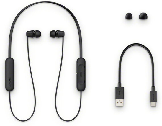 Image sur Sony WI-C200 Ecouteurs intra-auriculaires sans fil type tour de cou - Noir - 6 Mois