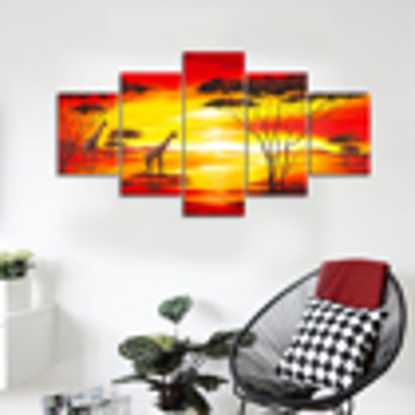 Agrandir l'image de Toile Moderne Tableaux pour le Mur Étirer Poster Decoration Murale Salon -5 en 1 Image de Toile Moderne Tableaux pour le Mur Étirer Poster Decoration Murale Salon -5 en 1
