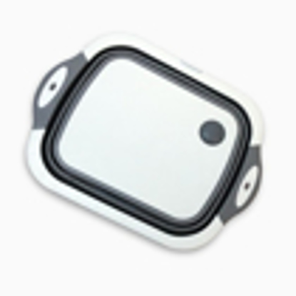 Agrandir l'image de Planche à découper multifonction - En Silicone - 2 en 1 - Blanc et gris Image de Planche à découper multifonction - En Silicone - 2 en 1 - Blanc et gris