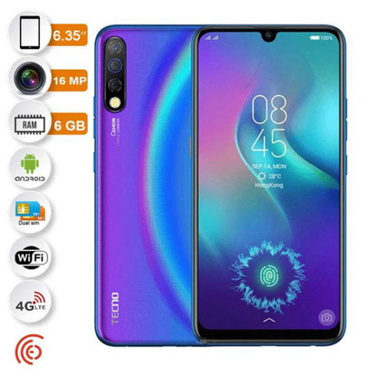 Agrandir l'image de Tecno -Camon 12 Pro -Smartphone -6,55''- 4G - 6Go/64Go -16MP/16MP+5MP+2MP -12 Mois Image de Tecno -Camon 12 Pro -Smartphone -6,55''- 4G - 6Go/64Go -16MP/16MP+5MP+2MP -12 Mois