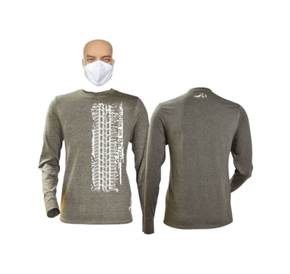 Image de T-shirt en coton - Longues manches + masque - Collection Pneu - Made in Cameroon - Gris