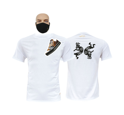 Agrandir l'image de T-shirt et masque en coton - Courtes manches - North west collection1 - Made in Cameroon - Blanc Image de T-shirt et masque en coton - Courtes manches - North west collection1 - Made in Cameroon - Blanc