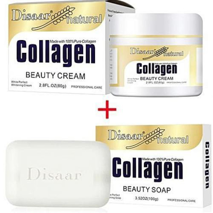 Agrandir l'image de Crème Collagène 80g + Savon Au Collagène - 100g Image de Crème Collagène 80g + Savon Au Collagène - 100g