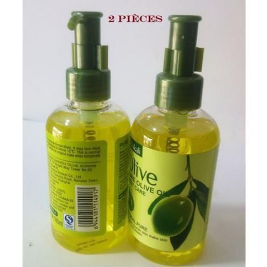Image sur Huile D'olive Pure - Soin Humide Pour Peau Et Cheveux - 180ml - 2 Pièces