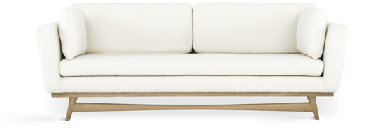 Image sur Canapé blanc bois  style contemporain trois places blanche