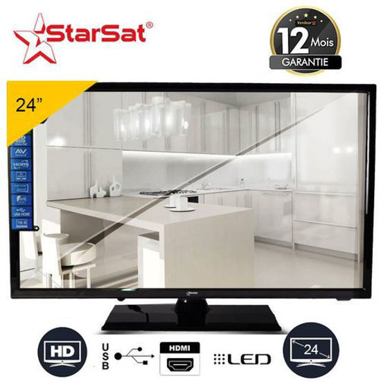Image sur TV LED STARSAT 19'' - HD - Batterie/énergie solaire - garantie 12 Mois + Support Offert