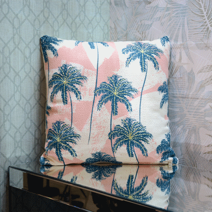 Image de COUSSIN 45X45 400GRS 100%COTON ROSE VERT