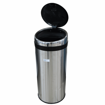Image de POUBELLE EN METAL 30L CLR CHROME NOIR 221557