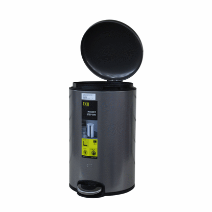 Image de POUBELLE A PEDALE EN METAL 30L CLR CHROME/NOIR