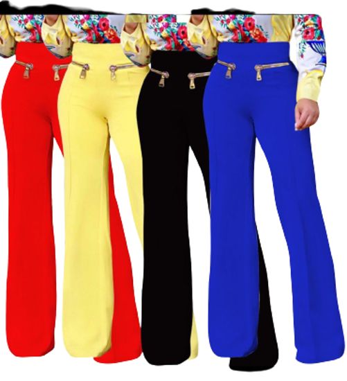 Image sur Pantalon taille haute - Multicolore
