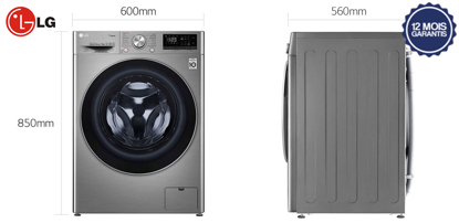 Machine à laver LG F2V5PYP2T - 8KG - gris argent - 12 mois garantis-iziwayCameroun	