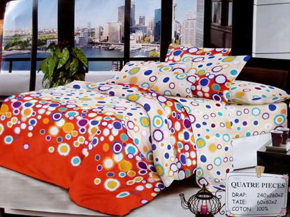 Image de 2 Draps 3 Places + 2 Taies D'Oreiller - multicolor