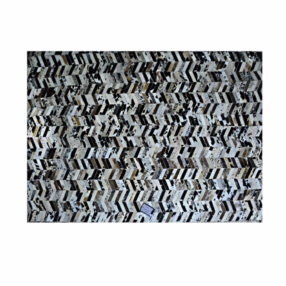 Image de TAPIS EN CUIR 190X290CM CLR NOIR NOIR MARRON