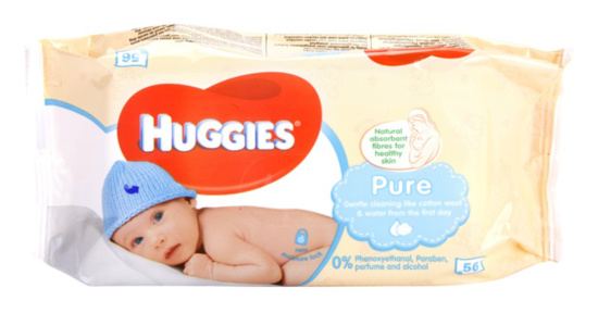Image sur Lingette bébé - Huggies - Pure 56pcs  - 6 Mois Garantis
