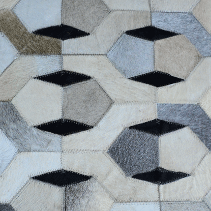 Image de TAPIS EN CUIR 190X290CM CLR GRIS BEIGE