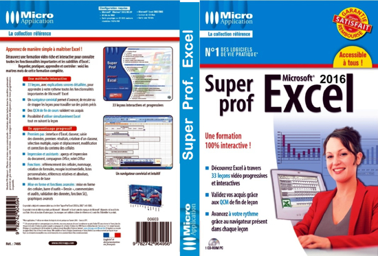 Image sur Dvd Multimédia - Super Prof Excel 2016 - Niveau débutant à expert