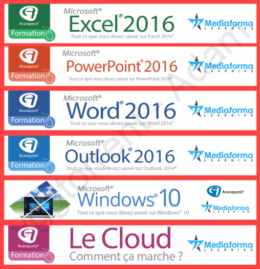 Image sur DVD FORMATION AVANQUEST PACK DE 6 FORMATIONS (EXCEL 2016 - POWERPOINT 2016 - WORD 2016 - OUTLOOK 2016 - WINDOWS 10