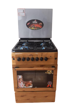 Cuisinière automatique EUROLUX 60*60 - 4 brûleurs - couvercle en verre - Une porte - Marron clair - 6 mois Garantis chez iziway cameroun