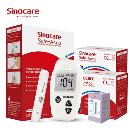 Agrandir l'image de Glucomètre Numérique + 10 bandelettes Test - Sinocare Image de Glucomètre Numérique + 10 bandelettes Test - Sinocare